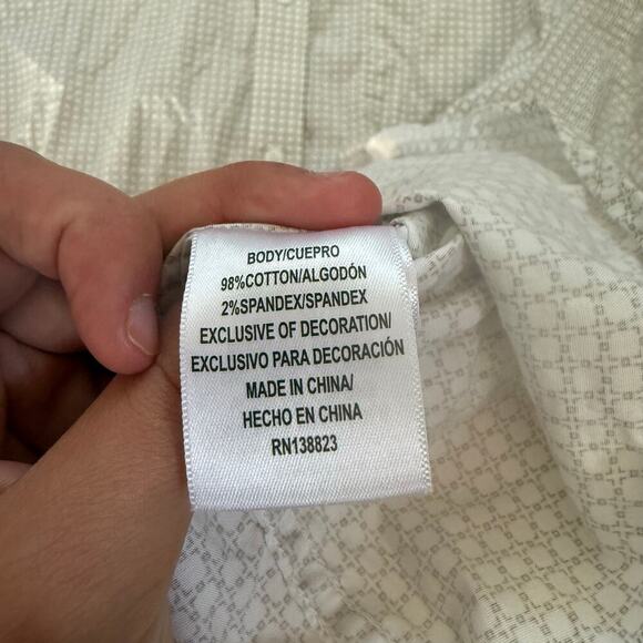 Cody James Men's White Tan Printed Short Sleeve Button Up Western Shirt Size XL - Picture 4 of 5